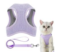 Harnais pour chaton anti-évasion,harnais pour chat anti-évasion,Harnais pour chat en maille anti-fuite - Harnais de poitrine sûr pour chats de voyage réfléchissants ultra légers en maille temps pour g