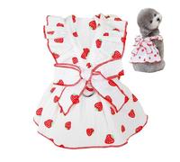 Harnais pour chien à fleurs avec nœud - Jolies robes florales pour chiennes - Robe nœud papillon respirante avec cordon de serrage - Pour petits chiens, chats, filles, chiots