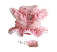 AWHAO Harnais pour Chien à Motif Floral avec Laisse pour Animal de Compagnie et Chat pour Chatons et Filles