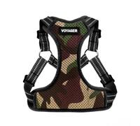 Harnais pour Chien Ajustable Voyager avec Bandes réfléchissantes by Best Pet Supplies - Durable et Respirant, avec Anneau en D pour la Laisse, Militaire, Size XS