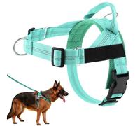 Harnais pour chien anti-tiraillement, réglable, réfléchissant, sangle de poitrine douce, rembourrée, facile avec clips pour laisse, anneau en D robuste, pour la marche, le dressage des chiens de