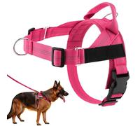 Harnais pour chien anti-tiraillement, réglable, réfléchissant, sangle de poitrine douce, rembourrée, facile avec clips pour laisse, anneau en D robuste, pour la marche, le dressage des chiens de