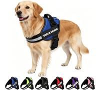 Harnais pour Chien Anti-Traction Personnalisable avec Nom et Numéro, Gilet Réfléchissant sans Étouffement, Évite Les Blessures au Cou, 6 Tailles, 6 Couleurs