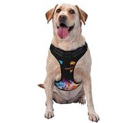 Harnais pour Chien Anti-Traction réglable Bleu Glacier et Rouge feu Flame Dragon Easy Control Small Medium Large