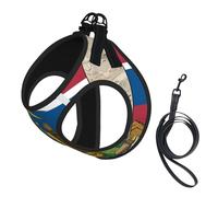 Harnais pour chien avec drapeau abstrait de l'État de l'Idaho - Imprimé carte 02 - Réglable - Pour promenade et chiot - Avec clips de laisse - Harnais d'entraînement pour animal domestique