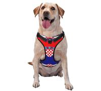 Harnais pour chien avec drapeau de la République de Croatie - Équipé de bandes réfléchissantes pour animaux de compagnie et de boucles à dégagement rapide - Convient à tous les types de chiens