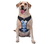 Harnais pour chien avec fleurs bleues, équipé de sangles réfléchissantes pour animaux de compagnie et de boucles à dégagement rapide, adapté à tous les types de chiens