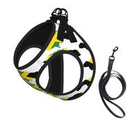 Harnais pour chien avec imprimé carte du drapeau de la Jamaïque, 2 boucles, gilet pour chien, clip avant anti-traction pour laisse pour chiens de petite et moyenne taille