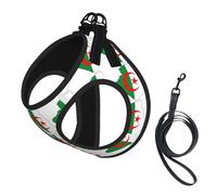 Harnais pour chien avec imprimé carte du drapeau de l'Algérie, 2 boucles, gilet pour chien, clip avant anti-traction pour laisse pour chiens de petite et moyenne taille