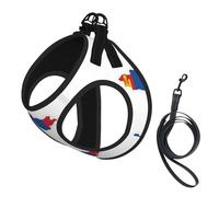 Harnais pour chien avec imprimé carte du drapeau mongol, 2 boucles, gilet pour chien, clip avant anti-tirage, pour chiens de petite et moyenne taille