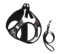 Harnais pour chien avec imprimé chèvre noire, 2 boucles, gilet pour chien, clip avant anti-traction pour laisse pour chiens de petite et moyenne taille
