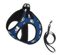 Harnais pour chien avec imprimé drapeau de l'État de la Louisiane - Petite taille et laisse - Doux et léger - Maille respirante