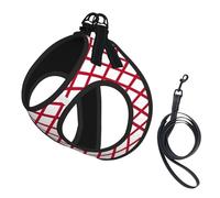 Harnais pour chien avec imprimé drapeau de l'État de l'Alabama - Petite taille et laisse - Doux et léger - Maille respirante