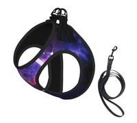 Harnais pour chien avec imprimé univers galaxie et étoiles, petite taille et laisse pour chien, gilet léger et respirant en maille respirante