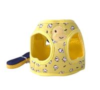 Harnais pour chien avec laisse, anti-traction en maille respirante pour animal domestique, motif dessin animé, harnais de dressage pour chat, chiot et chien de petite et moyenne taille L (canard)