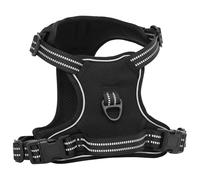 Harnais pour chien avec laisse et collier - Réglable pour chiens de toutes tailles - Matériau respirant pour plus de confort - Idéal pour les promenades et l'entraînement - Noir