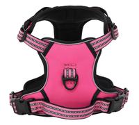 Harnais pour chien avec laisse et collier réglables rose M