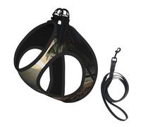 Harnais pour chien avec motif de palmier tropical et pleine lune avec imprimé nuit étoilée, 2 boucles, gilet pour chien, clip avant anti-traction pour laisse pour chiens de petite et moyenne taille