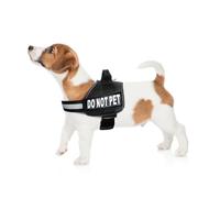 Harnais pour Chien avec Patchs Amovibles et Bordure réfléchissante. Livré avec 2 Patchs réfléchissants Amovibles Do Not Pet. Veuillez mesurer la circonférence du Chien Avant l'achat