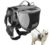 Harnais pour Chien avec Poches - Accessoires pour Animaux Ajustables et Respirants,Sac de Selle pour Chien,pour La Marche Le Plein Air Les Voyages La Voiture L'Avion Les Transports Publics Le