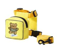 Harnais pour chien avec sac à dos,harnais pour sac à dos pour chien, Sac à dos pour petit chien de dessin animé avec laisse pour animaux de compagnie, Chat Pack gilet mignon ours lapin dinosaure motif