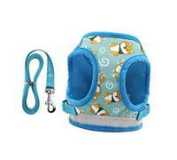 Harnais pour Chien avec Sangle de Transport pour Hamster, Chapeau de Paille pour Chiens, Gilet d'extérieur sans Harnais pour Chien, Gilet réfléchissant pour Chiens en Toute sécurité (Bleu M)