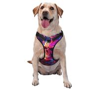 Harnais pour chien avec tête de mort colorée, équipé de sangles réfléchissantes pour animaux de compagnie et de boucles à dégagement rapide, adapté à tous les types de chiens