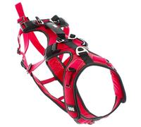 Harnais pour Chien Confort Trek I-Dog (Marque Française), canicross, cani Rando, cani Jogging, cani Trail, cani Marche, Utilisation Sportive ou Loisirs pour Courir avec Son Chien, Rouge, Taille M