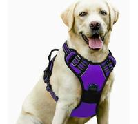 Harnais pour chien de grande taille avec 2 boucles réglables et rembourrage, design réfléchissant pour une prise en main facile, convient pour chiens et chats, violet, taille L