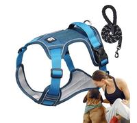 Harnais pour chien de grande taille, harnais pour chien avec poignée - Harnais réfléchissant confortable pour animal de compagnie sans traction,Harnais de traction flexible pour chien, ensemble de col