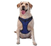 Harnais pour Chien de Petite, Moyenne et Grande Taille, Facile à Promener, étoile Brillante, Bleu Marine, Harnais Anti-Traction, réglable, Respirant, réfléchissant, Gilet pour Chien, pour l'entraîn