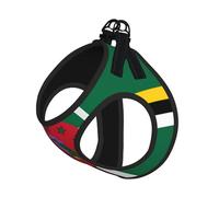 Harnais pour chien de taille moyenne avec motif drapeau du Commonwealth de la Dominique - Réglable pour chats et chiens - Parfait pour la promenade en plein air