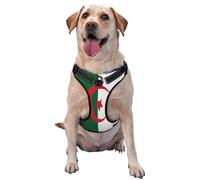 Harnais pour chien Drapeau de l'Algérie pour chiens de petite, moyenne et grande taille, gilet respirant réglable avec boucles à dégagement rapide