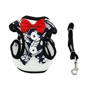 Harnais pour Chien élégant avec nœud et Corde de Traction réglable pour Chiens de Petite et Moyenne Taille, Poitrine de Chat (Plume L)