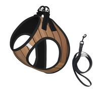 Harnais pour chien en bois de chêne avec motif planches verticales, gilet réglable et réfléchissant, pour chiens de petite et moyenne taille