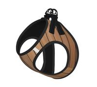 Harnais pour chien en bois de chêne avec motif planches verticales, gilet réglable et réfléchissant, pour chiens de petite et moyenne taille