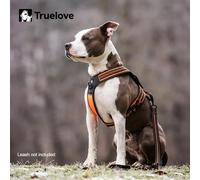 Harnais pour chien en cuir PU non réfléchissant Truelove, anti-évasion, réglable, anti-traction, pour la marche en extérieur, vente de liquidation TLH5551 black