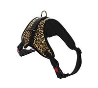 Harnais pour chien - En nylon - Anti-traction - Réglable - Pour chiens de petite et moyenne taille - Réfléchissant - Taille XL, léopard