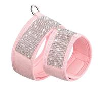 Harnais pour Chien en Strass Brillant Harnais pour Chien Et Chat en Daim Doux Harnais De Gilet Accessoires Mignons en Strass Harnais Réglable pour Animaux De Compagnie Chihuahua Carlin Harna