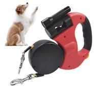Harnais pour chien enroulable pour petits chiens - Deux laisses pour chiens avec lumière LED - Accessoires anti-accessoires avec bouton de verrouillage pour des promenades nocturnes sûres