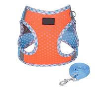 Harnais pour Chien et Chat avec Laisse réfléchissant et Respirant pour Animaux de Compagnie, Harnais pour Petits Chiens de Taille Moyenne, Collier pour Chiot, Chihuahua (Orange M)