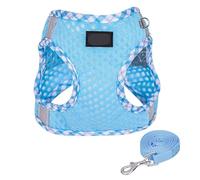 Harnais pour Chien et Chat avec Laisse réfléchissant et Respirant pour Animaux de Compagnie, Harnais pour Petits Chiens de Taille Moyenne, Collier pour Chiot, Chihuahua (Bleu XXS)