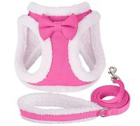 Harnais pour Chien Et Chat avec Nœud Papillon Mignon, Ensemble De Laisse d'hiver Chaud pour Chien, Harnais en Polaire Douce pour Animaux De Compagnie, Sangle De Gilet pour Chiens De Petite Et MOY