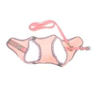 Harnais pour Chien et Chiot Réglable, Réfléchissant, Rose, Polyester | Laisse 150cm Incluse, Tour de Poitrine 30 à 48cm, Léger et Portable