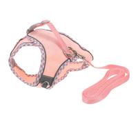 Harnais pour Chien et Laisse, Rose, Polyester, Réglable, Léger, 150 Cm | Tour de Poitrail 30 à 48cm, Tour de Cou 30 à 42cm, pour Chiot