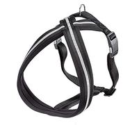 Harnais pour Chien Ferplast Daytona Cross, Harnais pour Grands Chiens en Nylon, Harnais Chien Reimburré, Réfléchissant et Réglable Boucle Magnétique, Noir