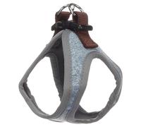Flamingo Harnais pour Chien Step&Go Nelson - Bleu - Taille S - A:35cm B:40cm x 4mm - Idéal pour King Charles-Spaniël, Pinscher, Yorkshire, Papillon & Pékinois