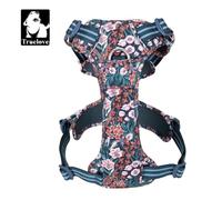 Harnais pour chien, gilet ajustable, motif floral, NavyBlazer, S