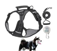 Harnais pour Chien,Gilet Anti-Évasion À Bandes Réfléchissantes,Corde pour Chien de Petite Taille | pour Le VTT, La Randonnée, L'Entraînement, Le Camping, Le Voyage, Le