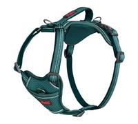 Harnais pour Chien HALTI Anatomy avec poignée - Offre à Votre Chien Une liberté de Mouvement pour Une Promenade Confortable. 3 Points d’Attache, Réglable et Réfléchissante (Taille S, Sarcelle)